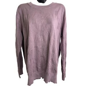 ARACH&CLOZ Sweater Womens‎ XL Purple Textured Knit Crewneck Pullover Lightweight